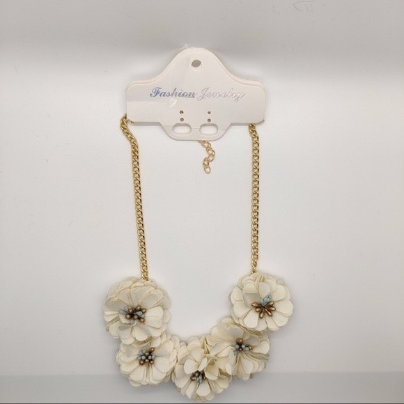 Flower Pendants Collar Gold Chain Boho Necklace - Picture 3 of 6